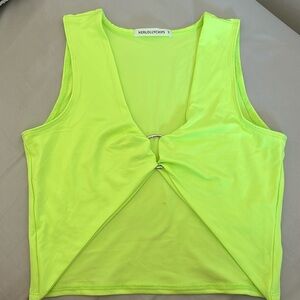 Bright yellow crop top